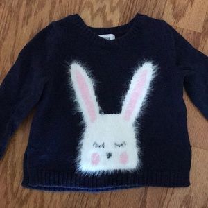 Bunny sweater. Navy. Size 12-18 months.